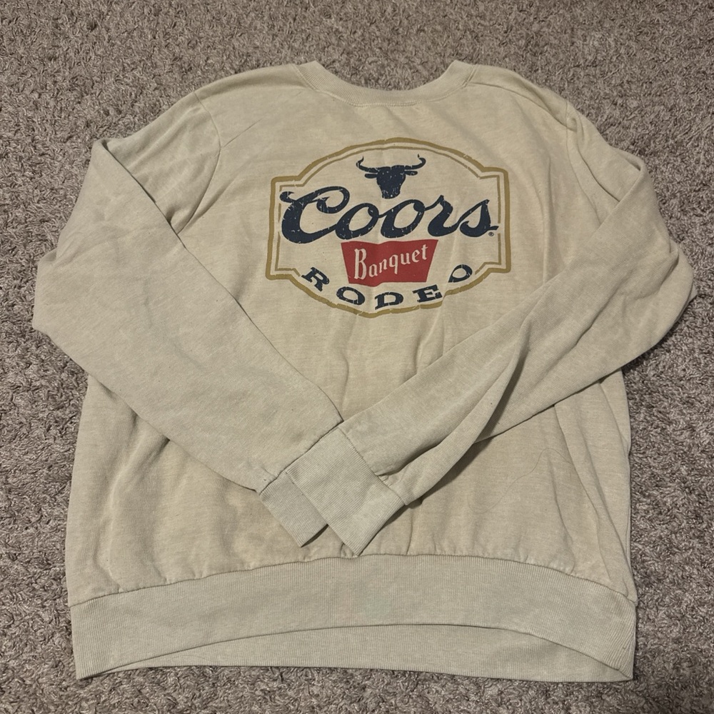 Coors Banquet Rodeo Cream Sweater